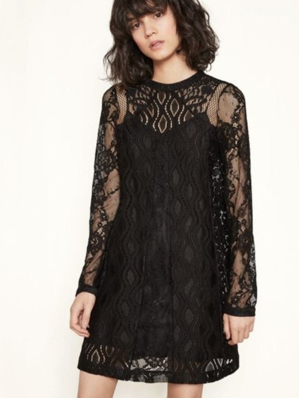 Maje Rossa Black Lace Dress Cover 2-4